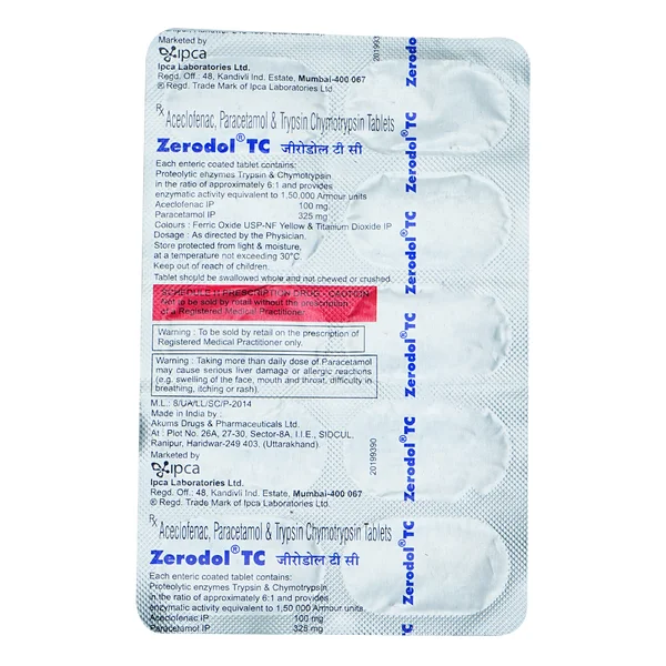 Zerodol TC Tablet 10's, Pack of 10