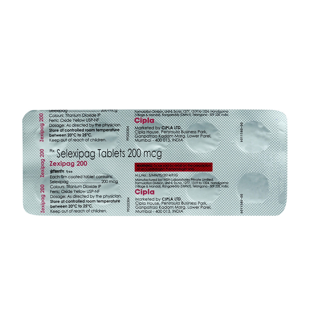 Buy Zexipag 200 Tablet 10's Online