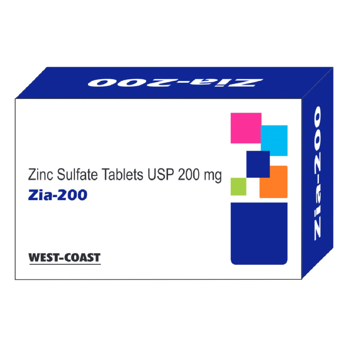 Zia-200 Zinc Sulphate USP 200 mg, 100 Tablets, Pack of 1 Zia-200 Zinc Sulphate USP 200 mg, 100 Tablets, Pack of 1