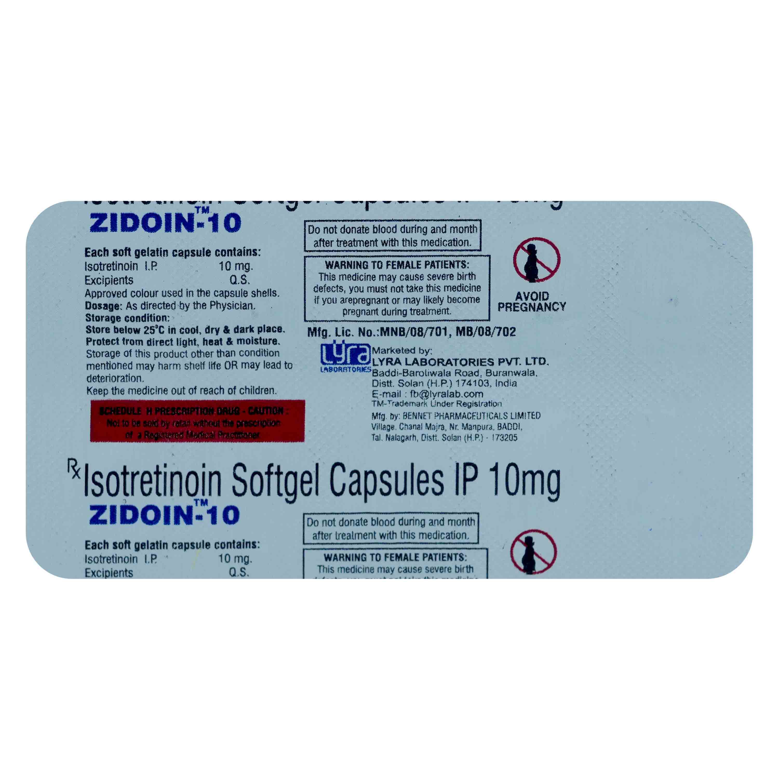 Zidoin-10 Capsule 10's, Pack of 10 CapsuleS Zidoin-10 Capsule 10's, Pack of 10 CapsuleS