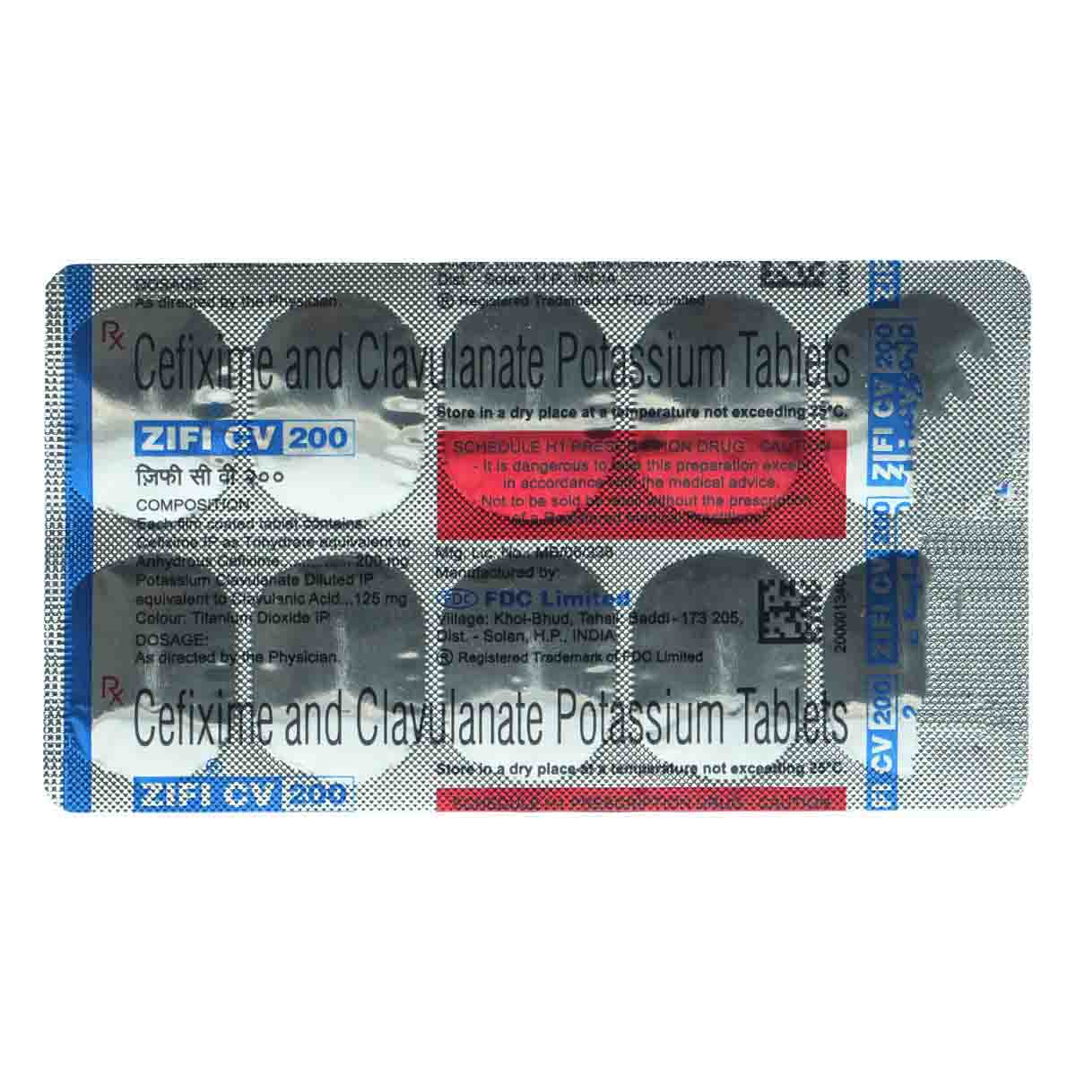 Zifi CV 200 Tablet 10's, Pack of 10 TABLETS Zifi CV 200 Tablet 10's, Pack of 10 TABLETS