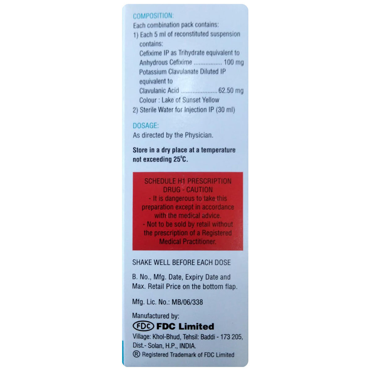 Zifi CV 100 Paed Dry Syrup 30 ml, Pack of 1 Dry Syrup Zifi CV 100 Paed Dry Syrup 30 ml, Pack of 1 Dry Syrup