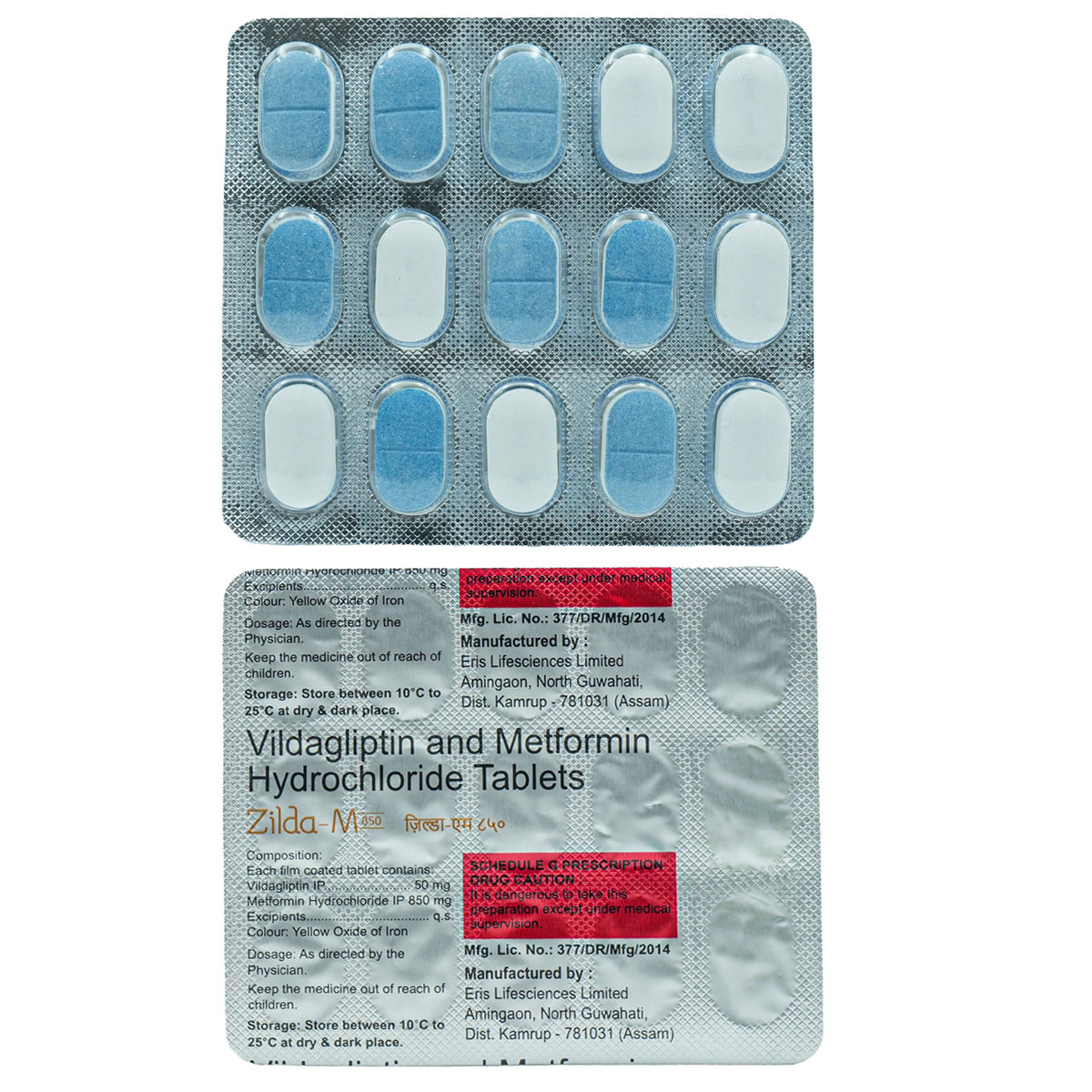 Buy Zilda-M 850 mg/50 mg Tablet 15's Online