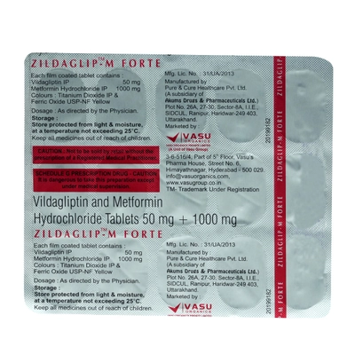 Zildaglip-M Forte Tablet 15's, Pack of 15 TABLETS