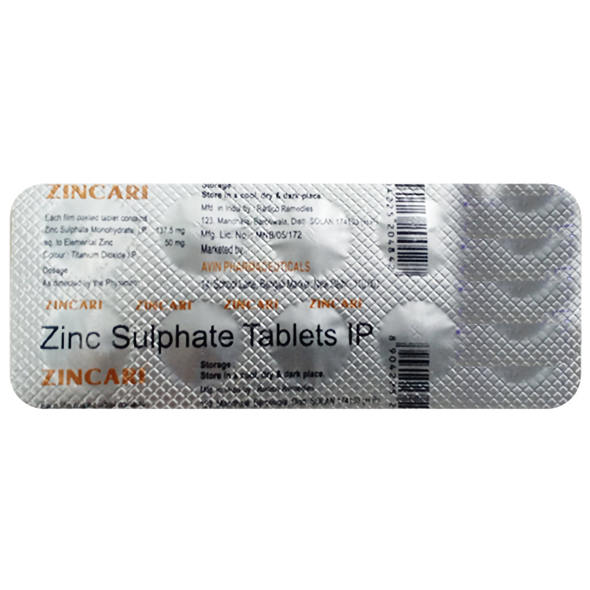 Zincari Tablet 10's, Pack of 10 TabletS Zincari Tablet 10's, Pack of 10 TabletS