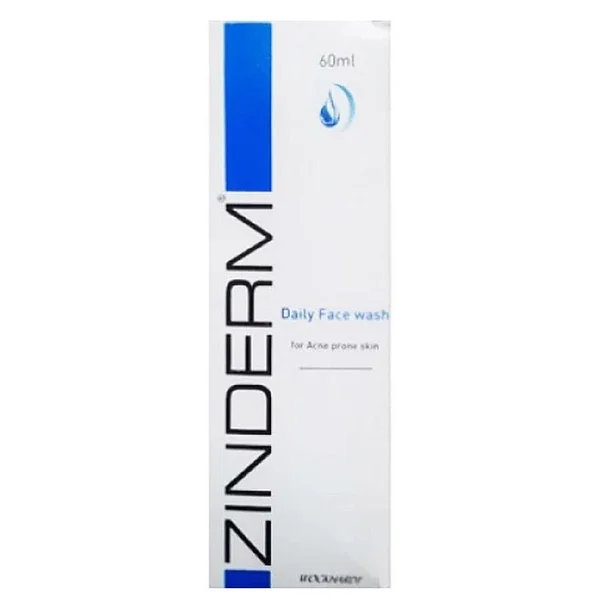 Zinderm Face Wash 60 ml | For Gentle Cleansing | For Acne Prone Skin, Pack of 1