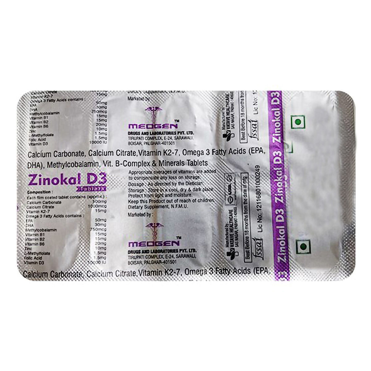 Buy Zinokal D3 Tablet 10's Online