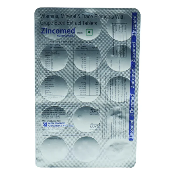 Zincomed Tablet 15's, Pack of 15 TABLETS