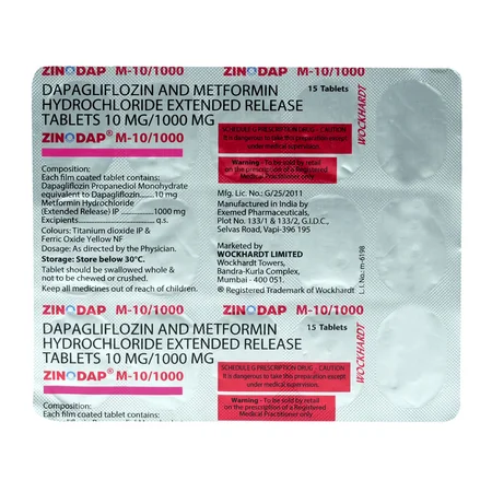 Zinodap M 10/1000MG Tablet 15's