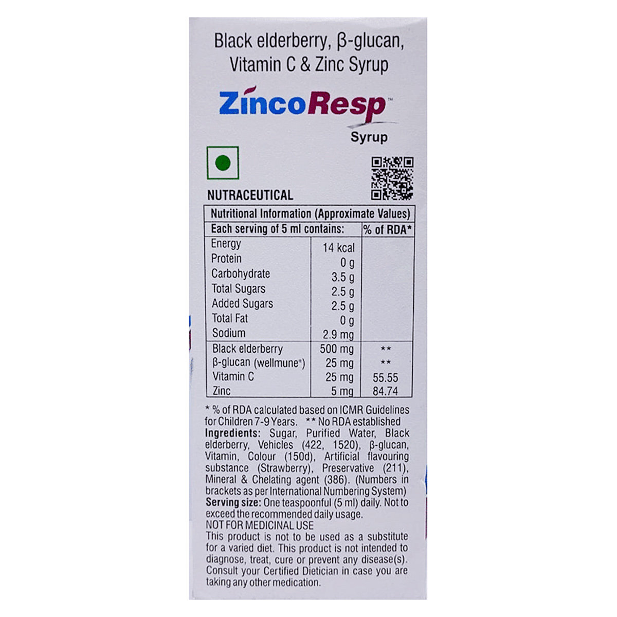 Zincoresp Syrup 150 ml, Pack of 1 Zincoresp Syrup 150 ml, Pack of 1