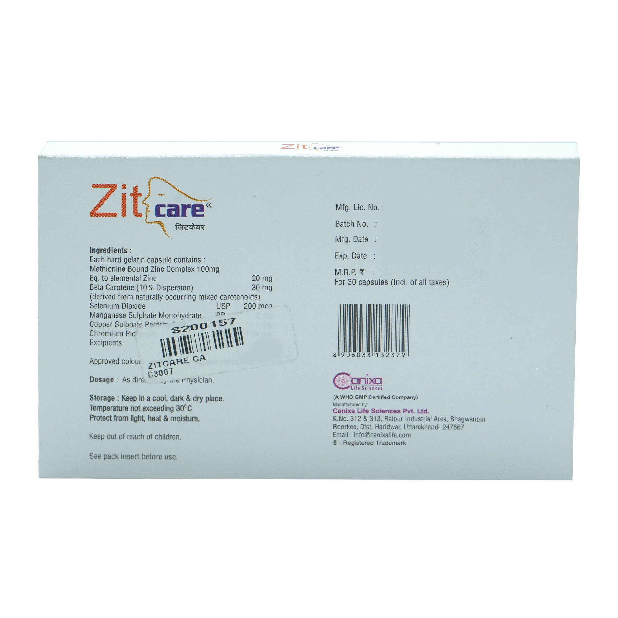 Zitcare Capsule 30's Price, Uses, Side Effects, Composition Apollo
