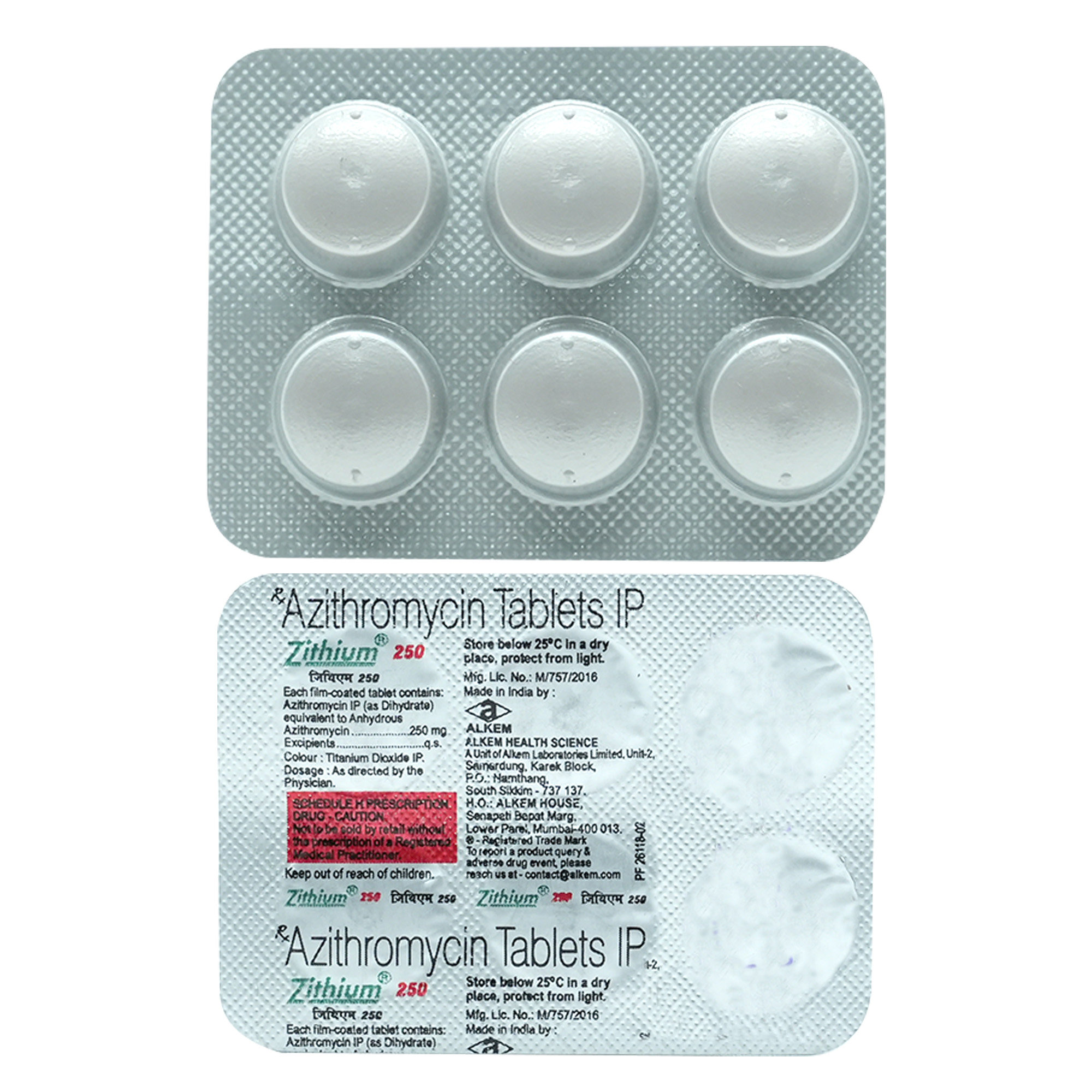 Zithium 250 mg Tablet 6's, Pack of 6 TabletS Zithium 250 mg Tablet 6's, Pack of 6 TabletS