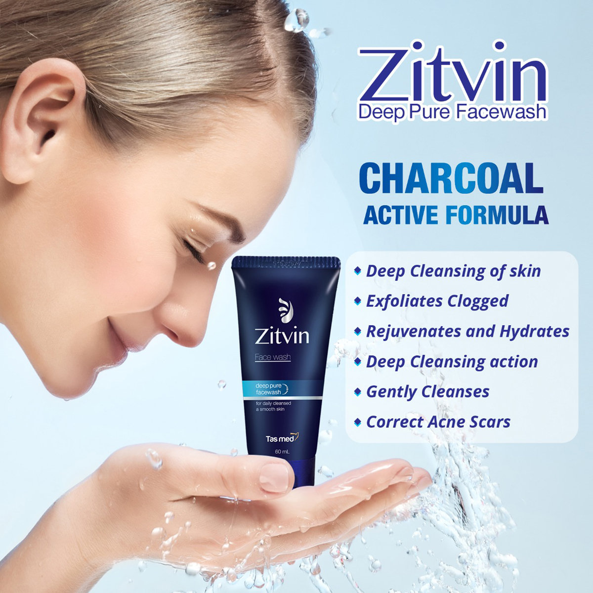 Zitvin Face Wash 60 ml, Pack of 1 Zitvin Face Wash 60 ml, Pack of 1