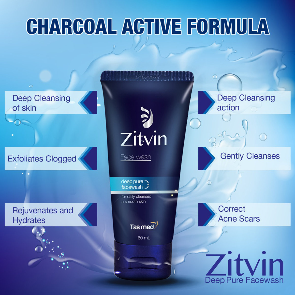 Zitvin Face Wash 60 ml, Pack of 1 Zitvin Face Wash 60 ml, Pack of 1