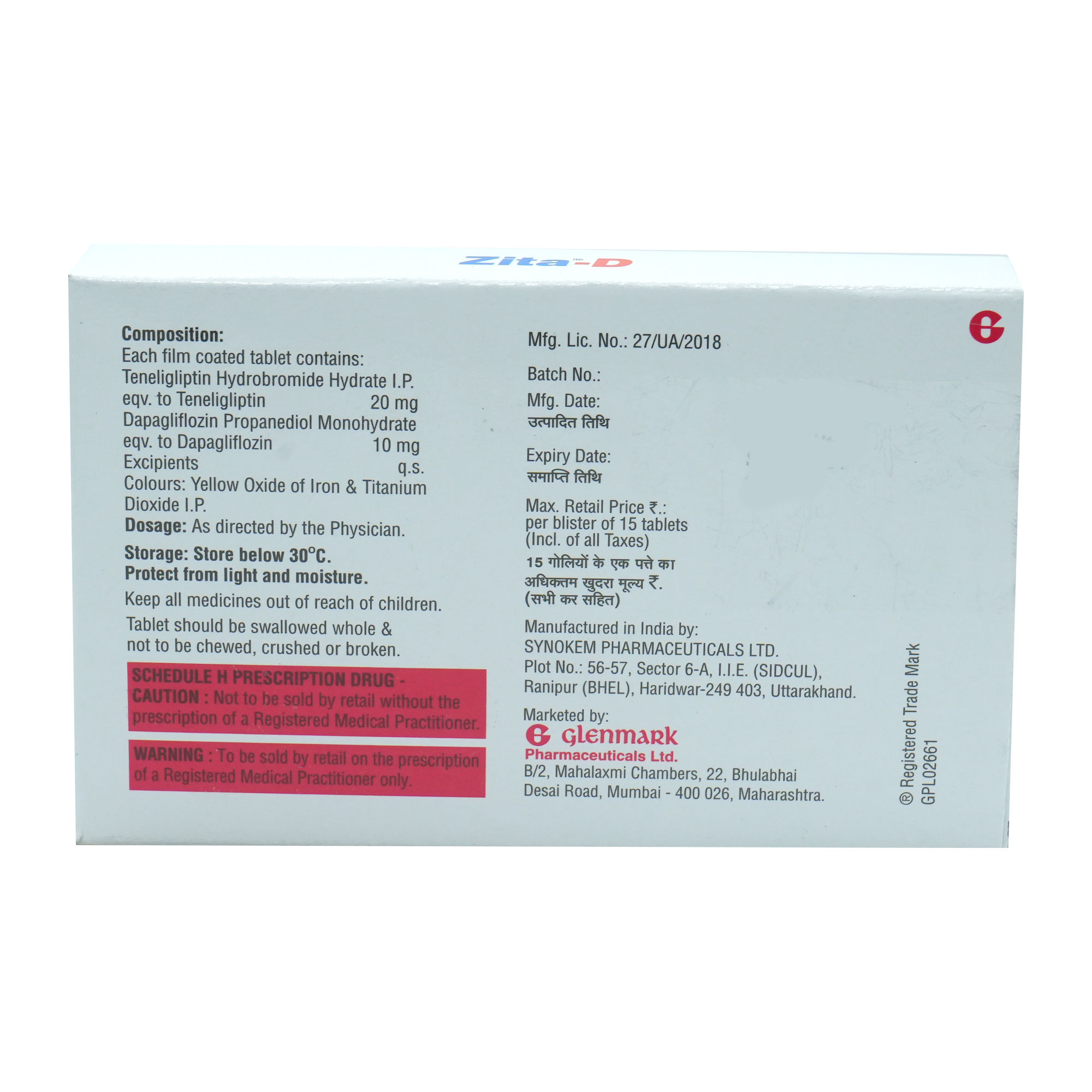 Zita-D 20/10 Tablet 15's Price, Uses, Side Effects, Composition ...