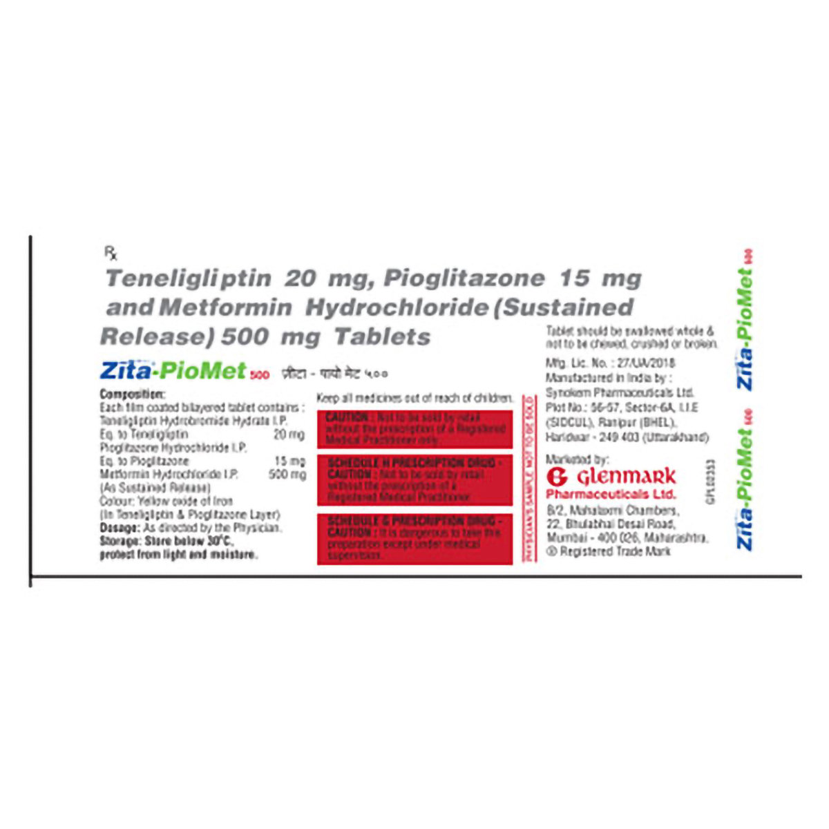 Zita-Piomet 500 Tablet 10's, Pack of 10 TABLETS Zita-Piomet 500 Tablet 10's, Pack of 10 TABLETS