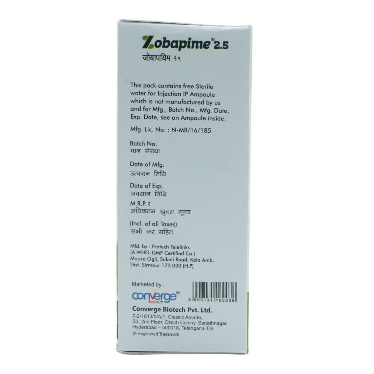 Zobapime 2.5G Injection, Pack of 1 Zobapime 2.5G Injection, Pack of 1