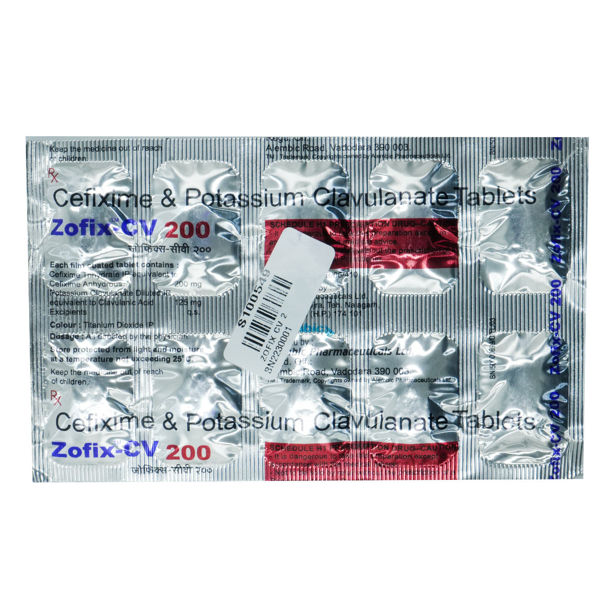 ZOFIX CV 200MG TABLET, Pack of 10 TABLETS ZOFIX CV 200MG TABLET, Pack of 10 TABLETS