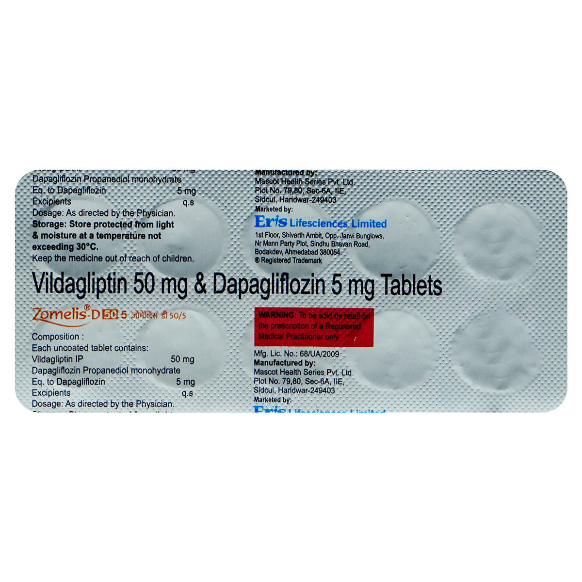 Zomelis-D 50 mg/5 mg Tablet 10's, Pack of 10 Zomelis-D 50 mg/5 mg Tablet 10's, Pack of 10
