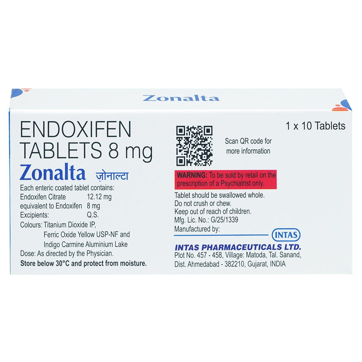 Zonalta 8 mg Tablet 10's, Pack of 10 TabletS Zonalta 8 mg Tablet 10's, Pack of 10 TabletS