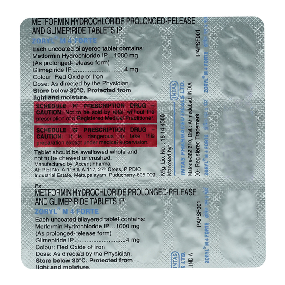 Zoryl-M 4 Forte Tablet 15's, Pack of 15 TABLETS Zoryl-M 4 Forte Tablet 15's, Pack of 15 TABLETS