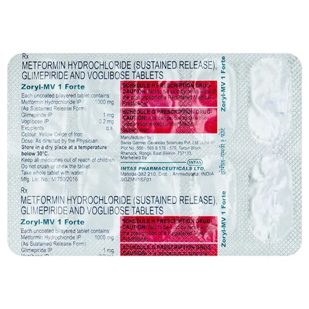 Zoryl-MV 1 Forte Tablet 10's