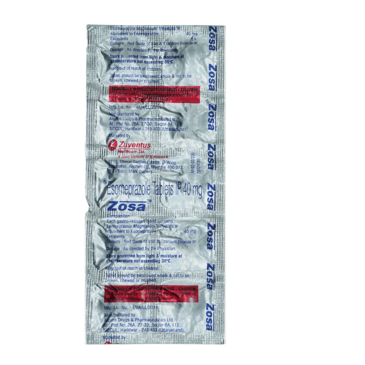Zosa 40 mg Tablet 10's Zosa 40 mg Tablet 10's