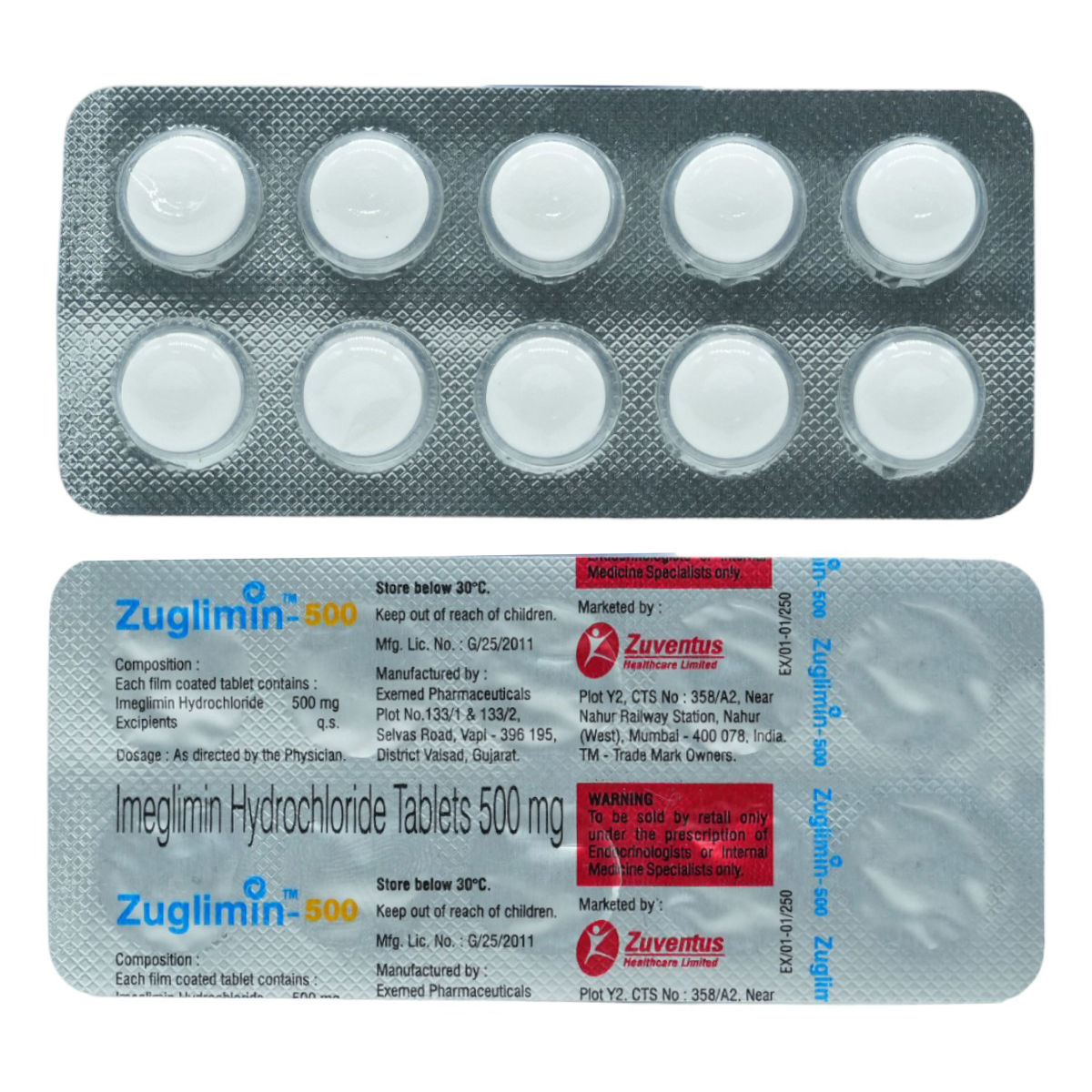 Buy Zuglimin-500 Tablet 10's Online