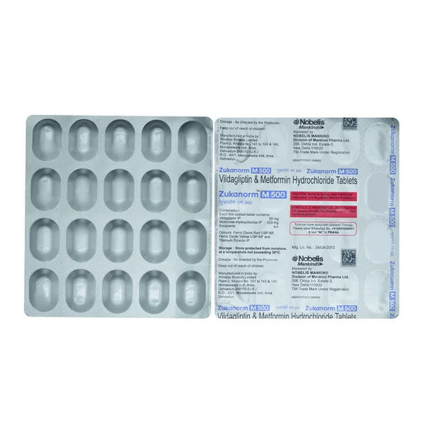 Zukanorm M 500 Tablet 20's, Pack of 20 TabletS