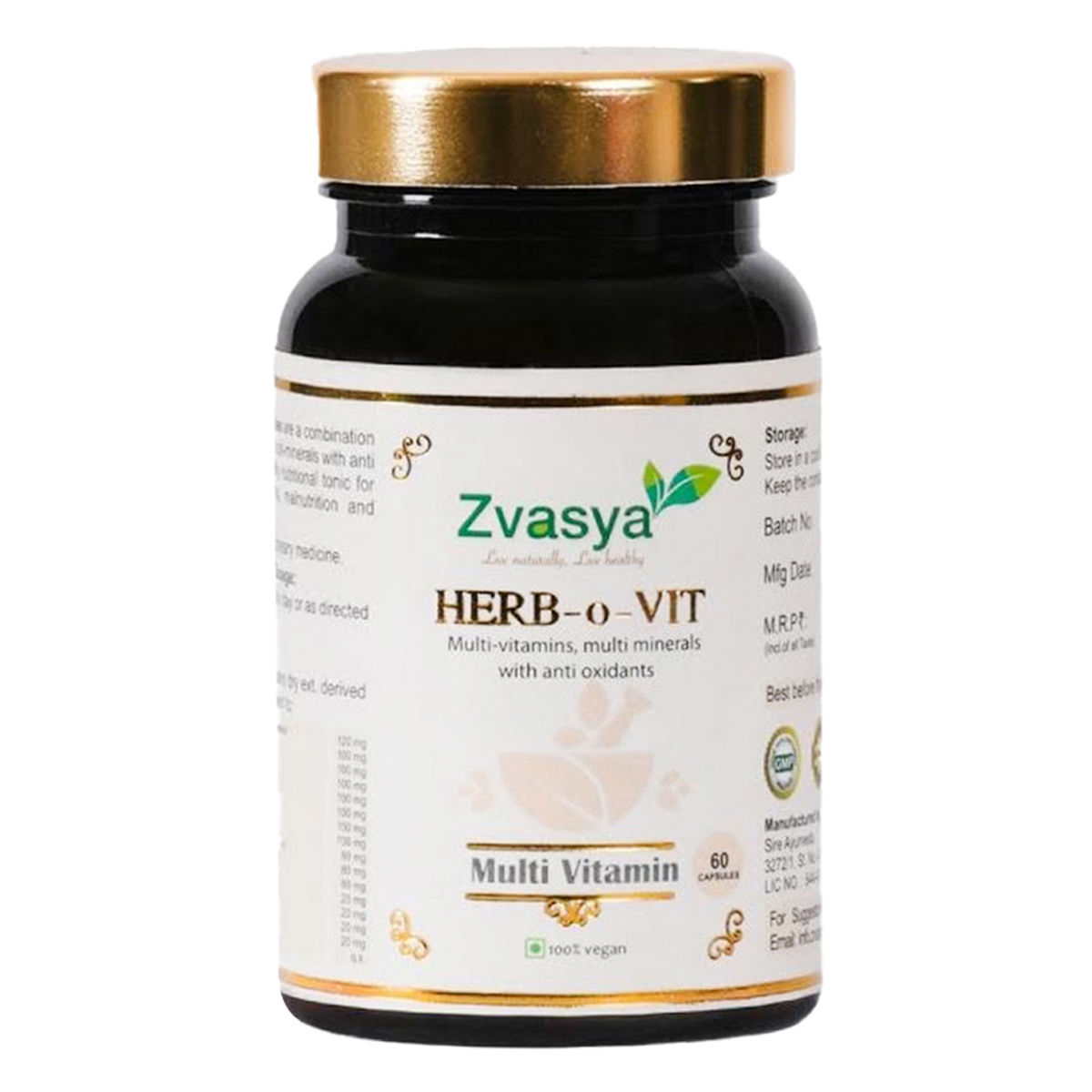 Buy Zvasya Herb-O-Vit Multi Vitamin, 60 Capsules Online