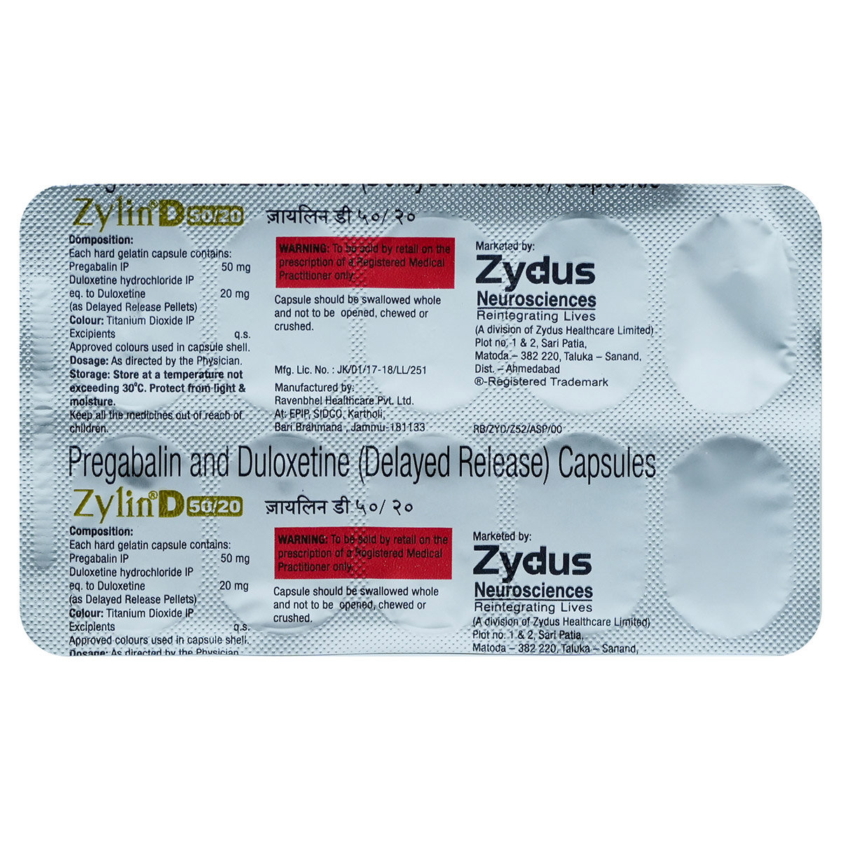 Zylin-D 50/20 Capsule 10's, Pack of 10 Zylin-D 50/20 Capsule 10's, Pack of 10