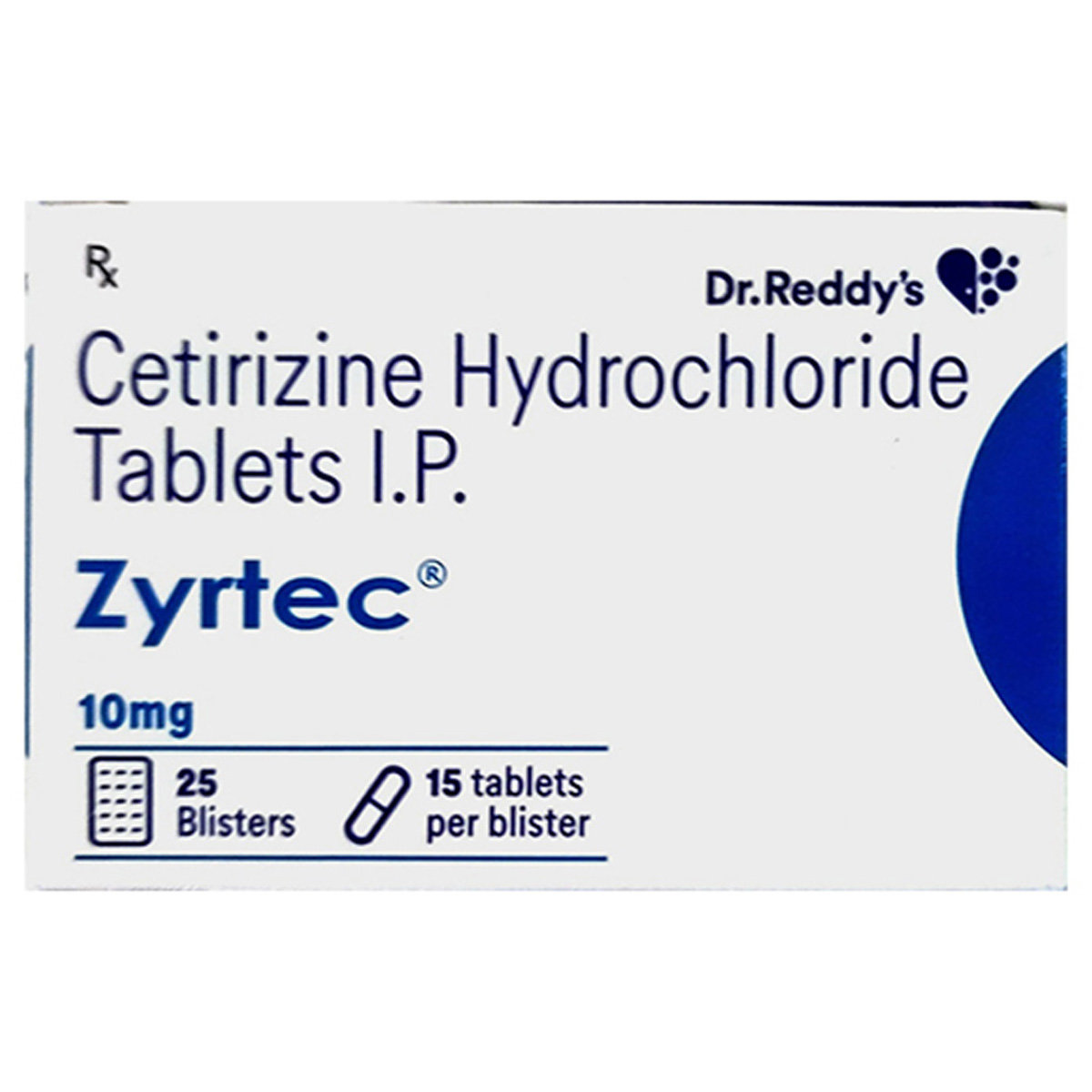 Zyrtec 10 mg Tablet 15's, Pack of 15 TabletS Zyrtec 10 mg Tablet 15's, Pack of 15 TabletS