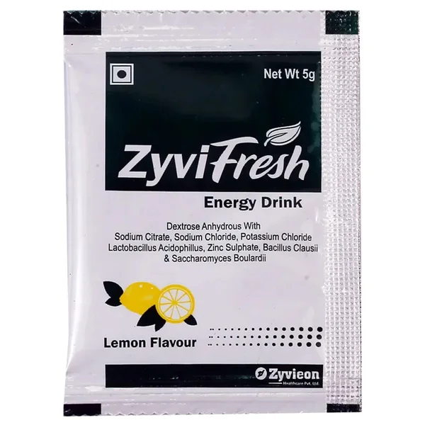 Zyvifresh Lemon Flavour Energy Drink Sachet 5 gm, Pack of 1