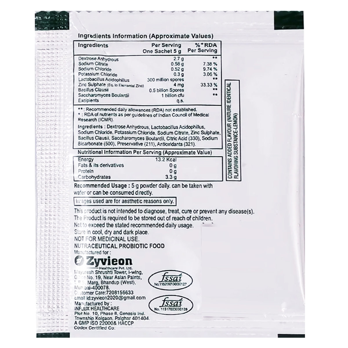 Zyvifresh Lemon Flavour Energy Drink Sachet 5 gm, Pack of 1 Zyvifresh Lemon Flavour Energy Drink Sachet 5 gm, Pack of 1