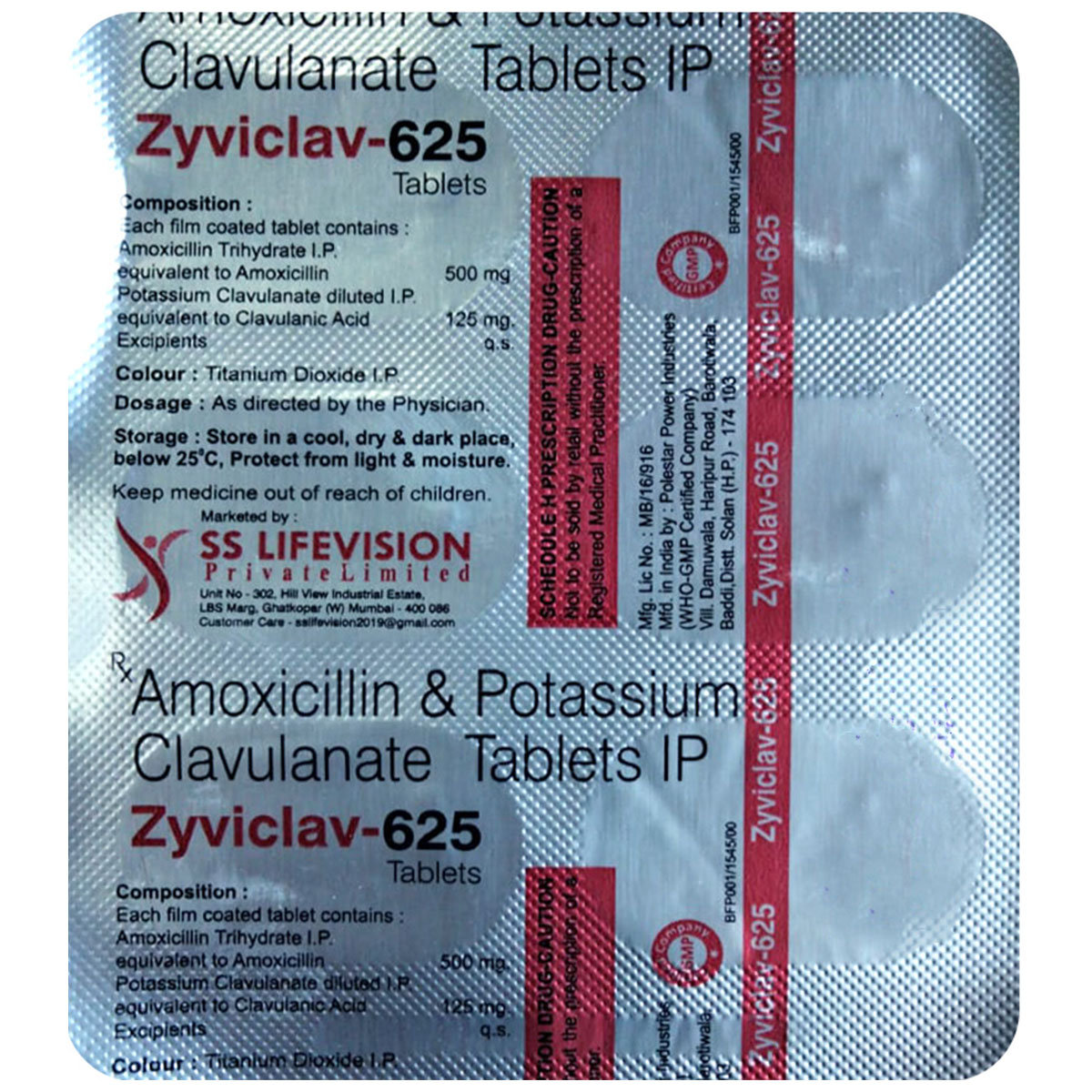 Zyviclav-625 Tablet 6's, Pack of 6 TABLETS Zyviclav-625 Tablet 6's, Pack of 6 TABLETS