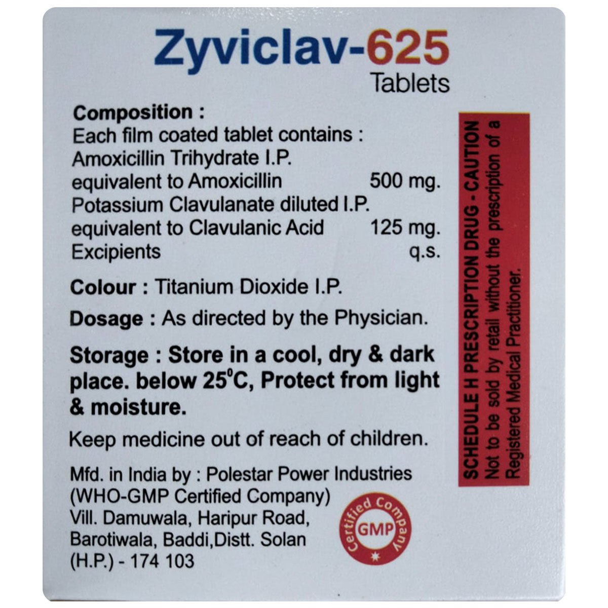 Zyviclav-625 Tablet 6's, Pack of 6 TABLETS Zyviclav-625 Tablet 6's, Pack of 6 TABLETS