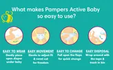 Pampers Active Baby Taped Diapers Medium, 62 Count, Pack of 1
