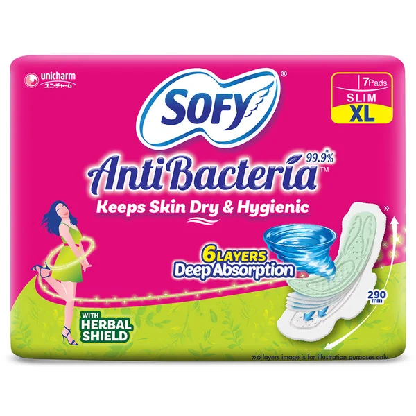 Sofy Bodyfit Anti Bacteria Pads Extra Long, 7 Count, Pack of 1
