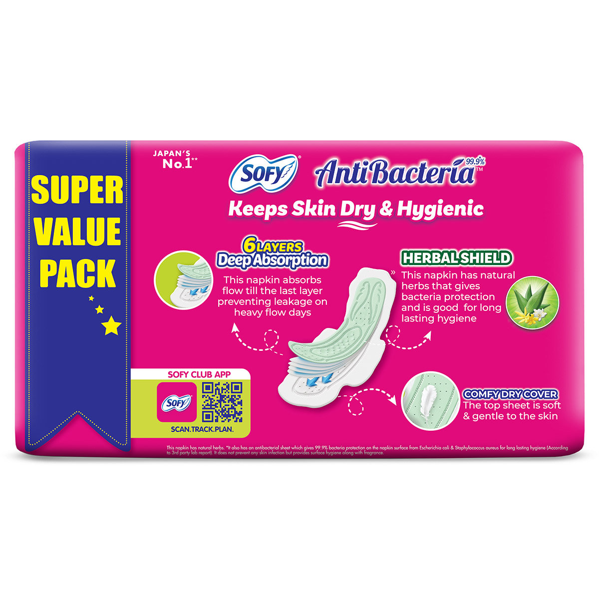 Sofy Anti Bacteria Sanitary Pads XL, 48 Count, Pack of 1 Sofy Anti Bacteria Sanitary Pads XL, 48 Count, Pack of 1