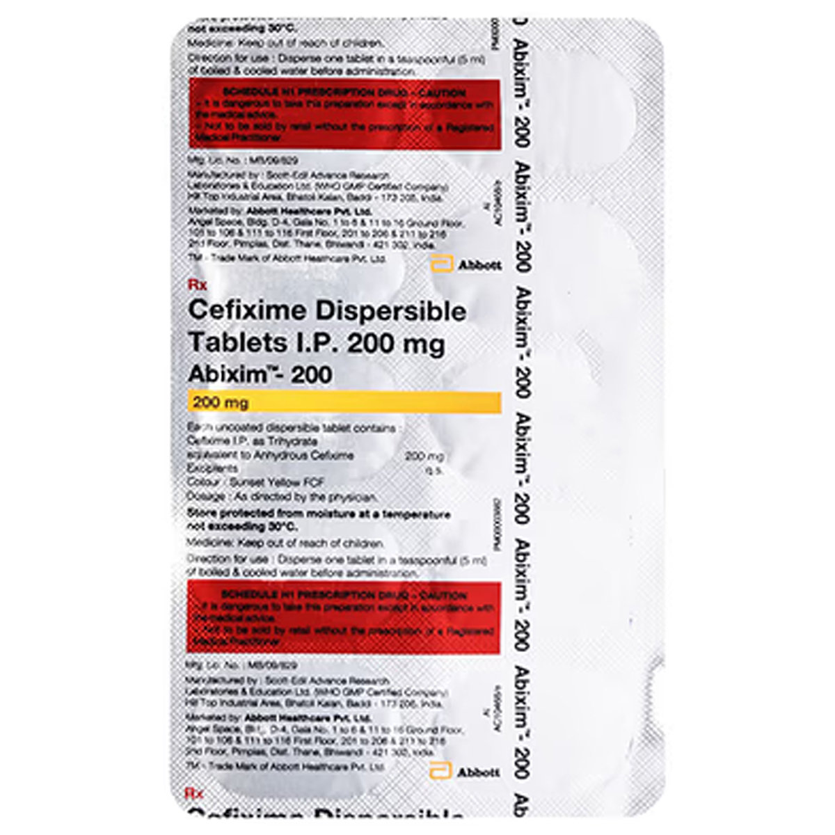 Abixim 200 mg Tablet 10's, Pack of 10 TABLETS Abixim 200 mg Tablet 10's, Pack of 10 TABLETS