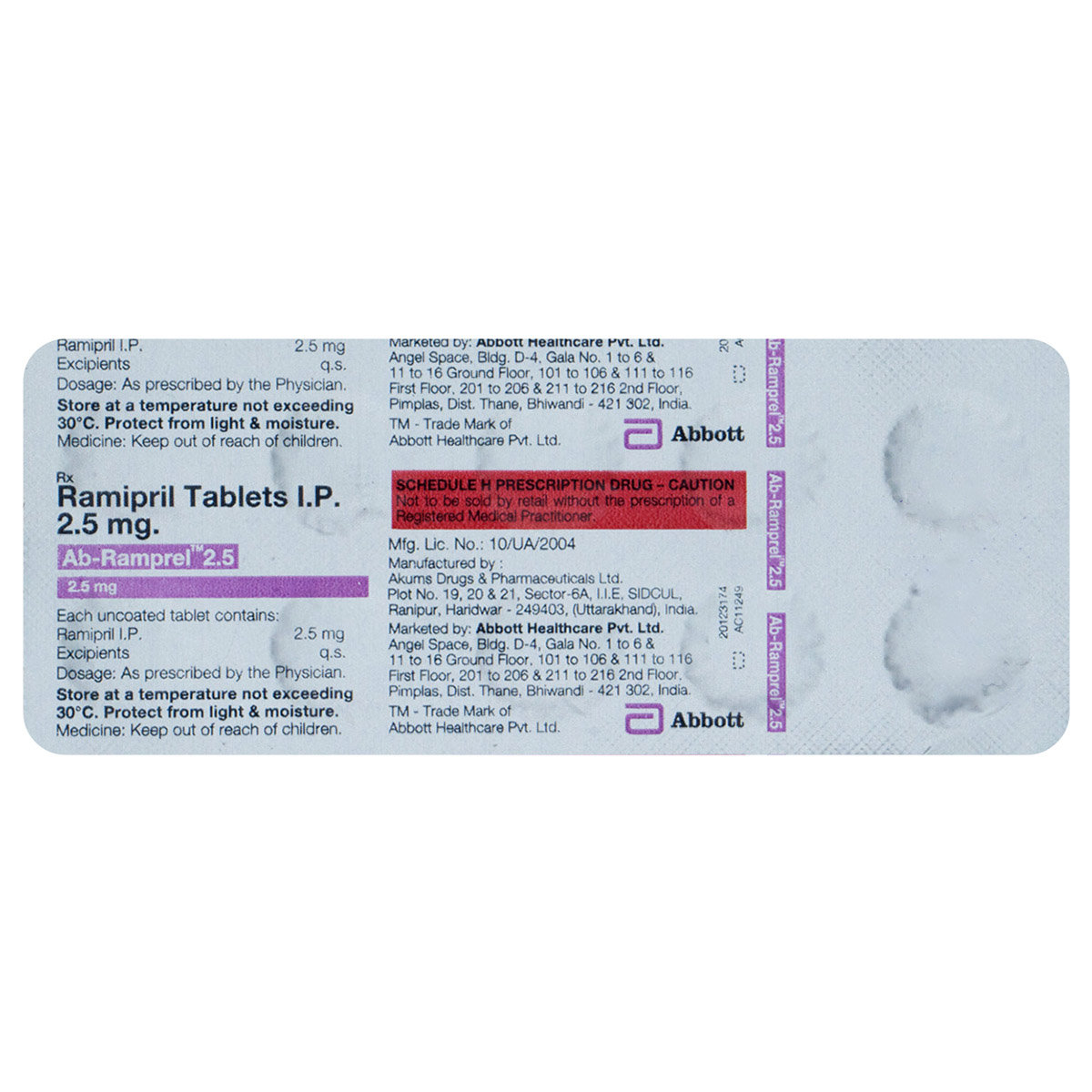 AB-Ramprel 2.5 mg Tablet 10's, Pack of 10 TabletS AB-Ramprel 2.5 mg Tablet 10's, Pack of 10 TabletS