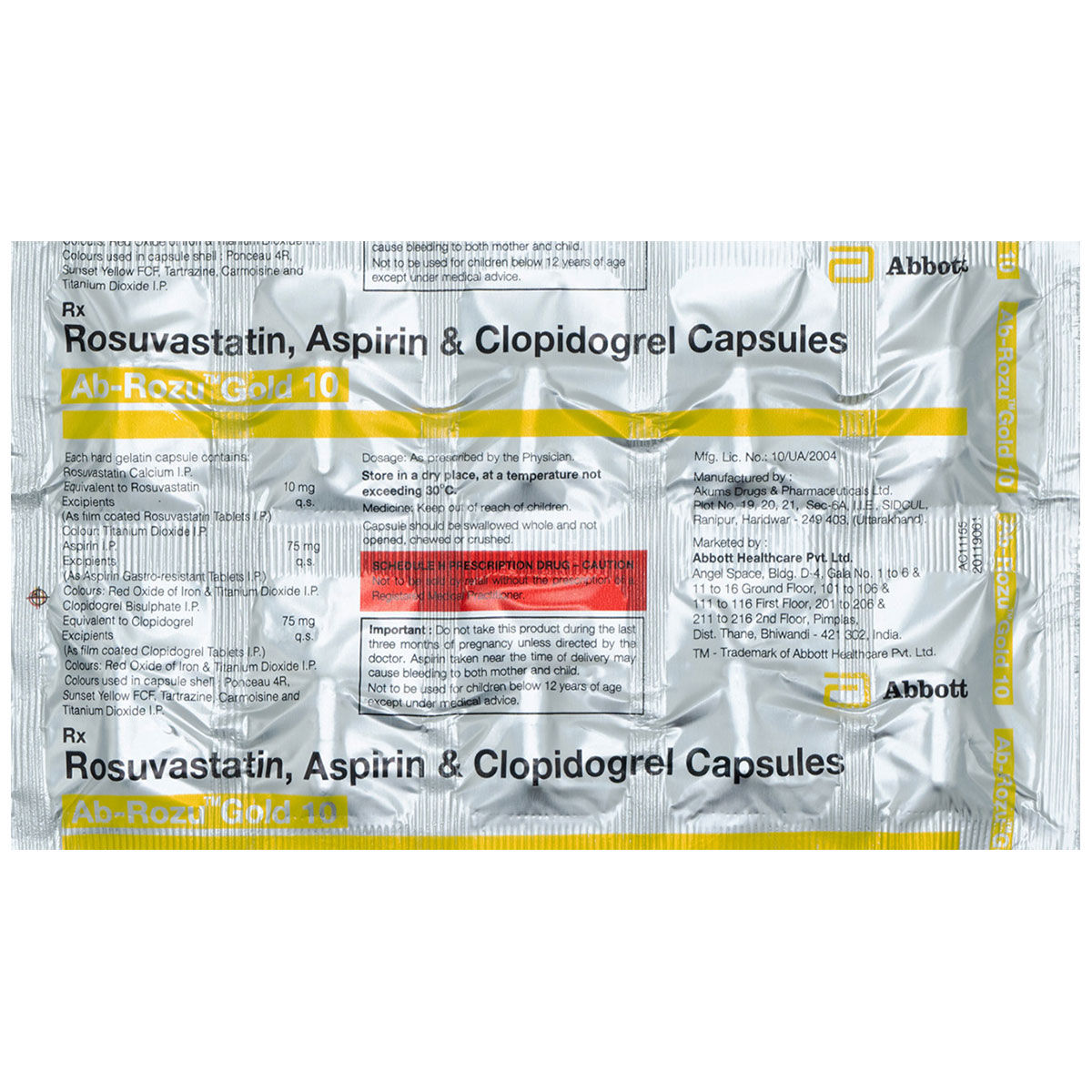 Ab Rozu 20 AB-Rozu Gold 10 Capsule | Uses, Side Effects, Price | Apollo Pharmacy