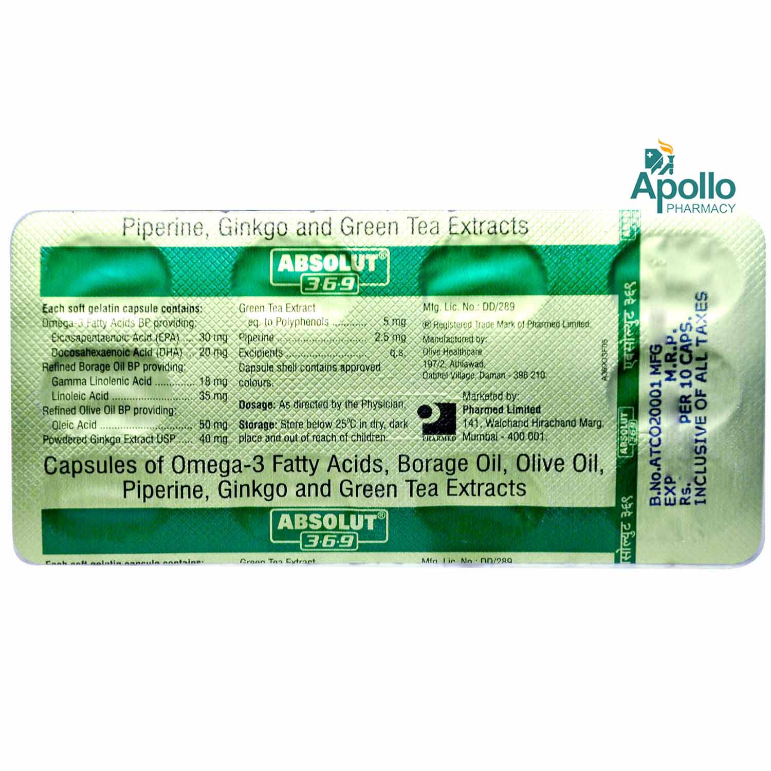 Absolut 3.6.9 Capsule 10's, Pack of 10 Absolut 3.6.9 Capsule 10's, Pack of 10