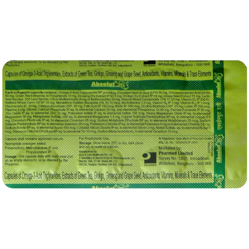 Buy Absolut 3G Capsule 10's | 19 Minutes Delivery | Apollo Pharmacy