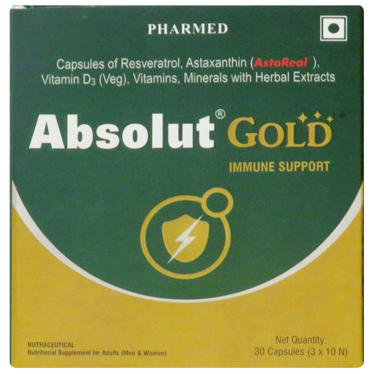 Absolut Gold Capsule 10's, Pack of 10 Absolut Gold Capsule 10's, Pack of 10