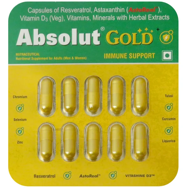 Absolut Gold Capsule 10's