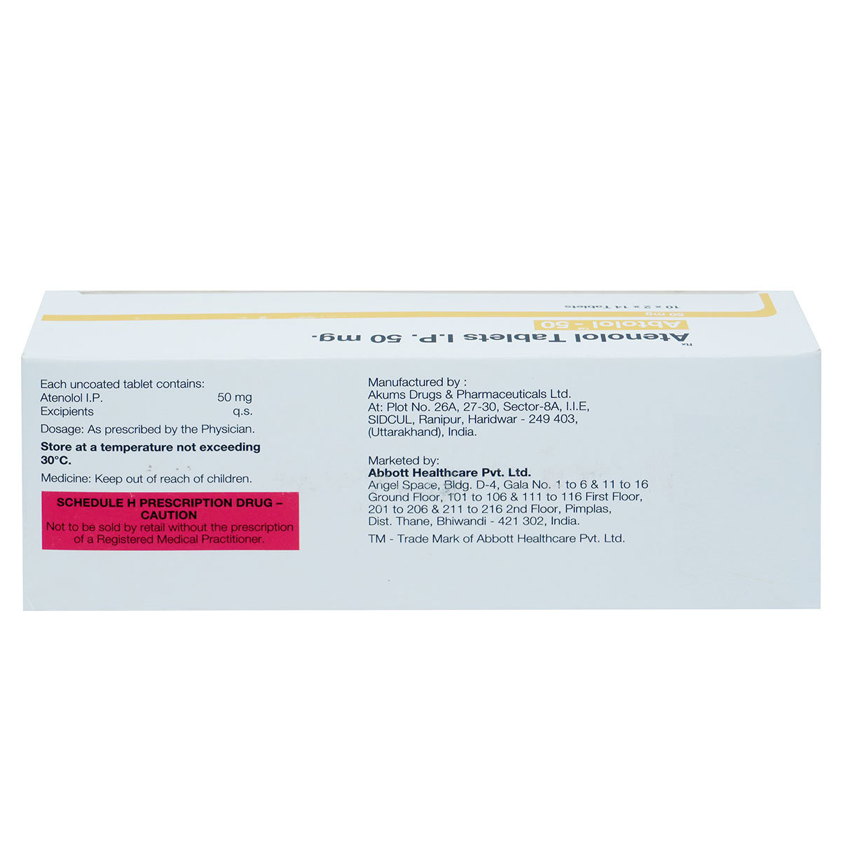 Abtolol-50 Tablet 14's, Pack of 14 TabletS Abtolol-50 Tablet 14's, Pack of 14 TabletS