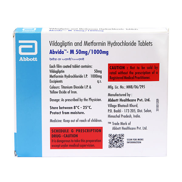 Abvida M 50/1000 Tablet 15's, Pack of 15 TABLETS