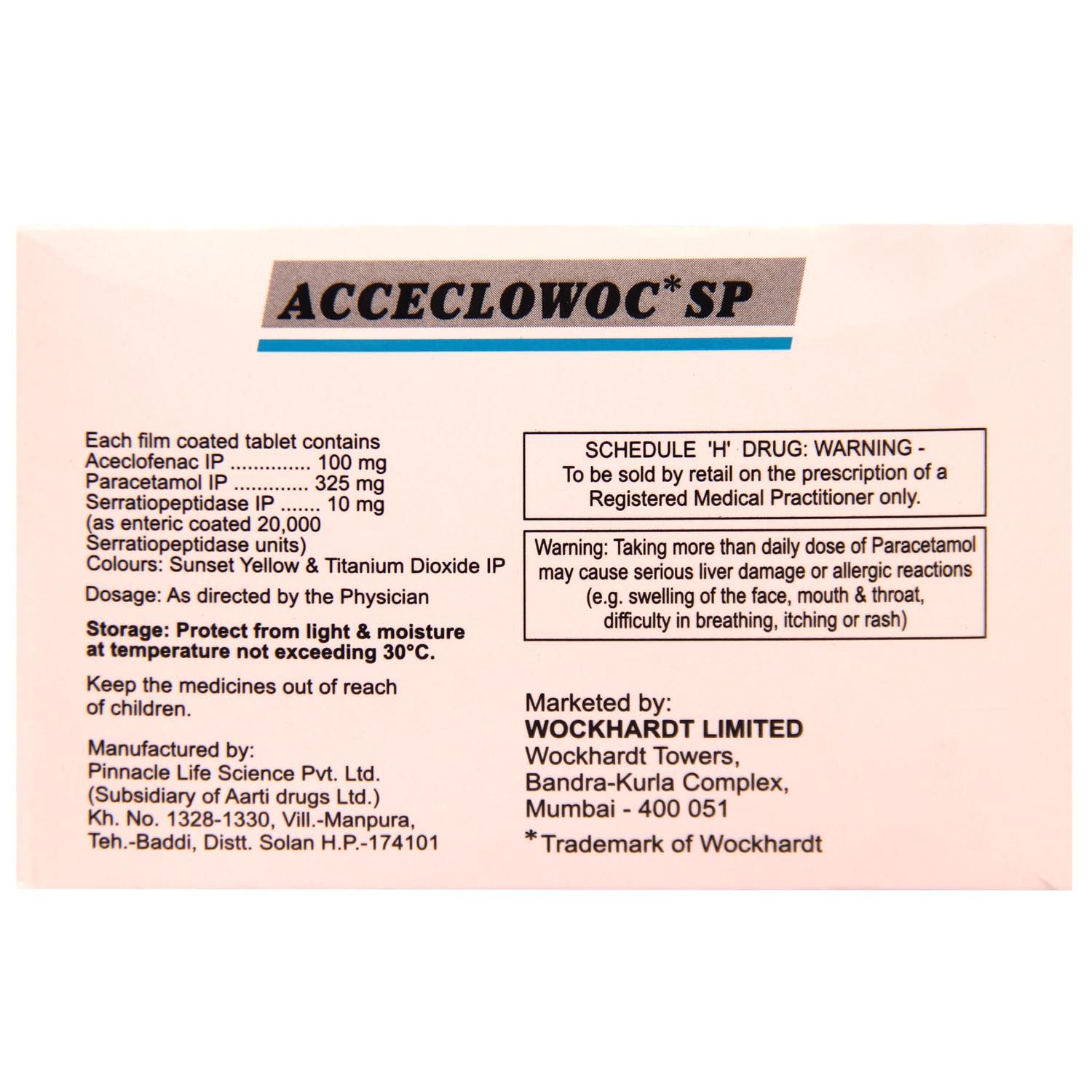 Acceclowoc SP Tablet 10's, Pack of 10 TabletS Acceclowoc SP Tablet 10's, Pack of 10 TabletS