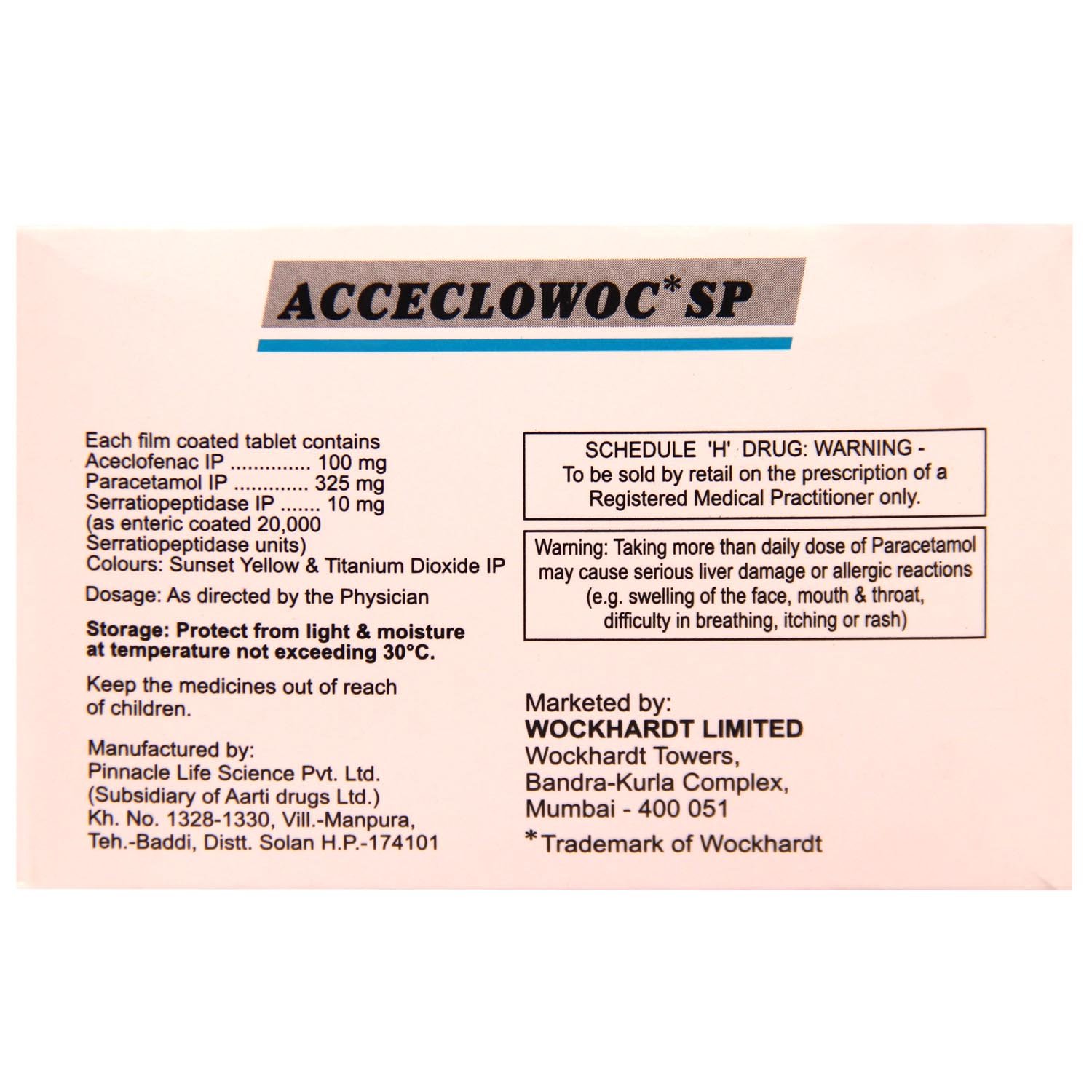 Acceclowoc SP Tablet 10's, Pack of 10 TabletS Acceclowoc SP Tablet 10's, Pack of 10 TabletS